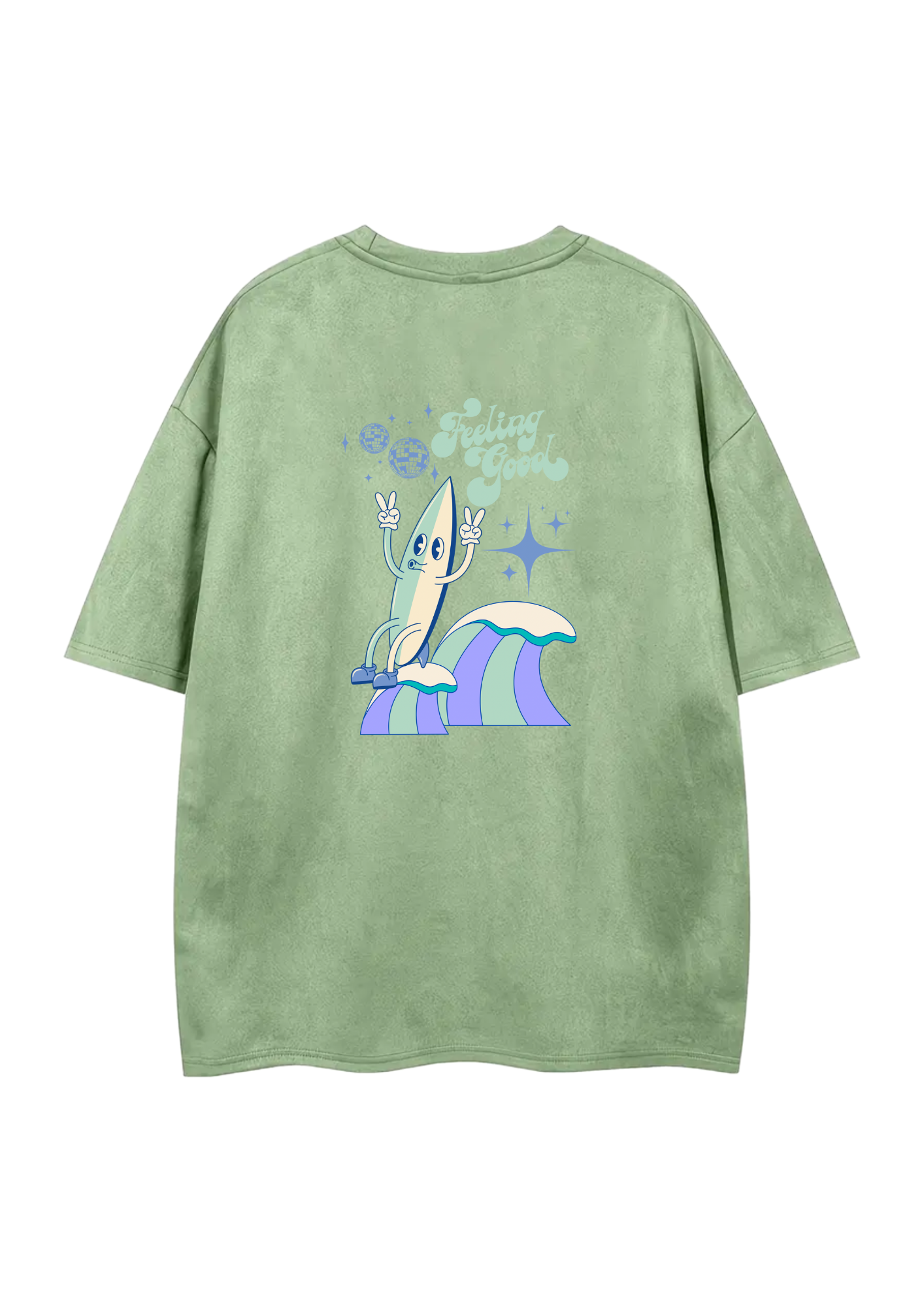 Oversize suedine vert d’eau