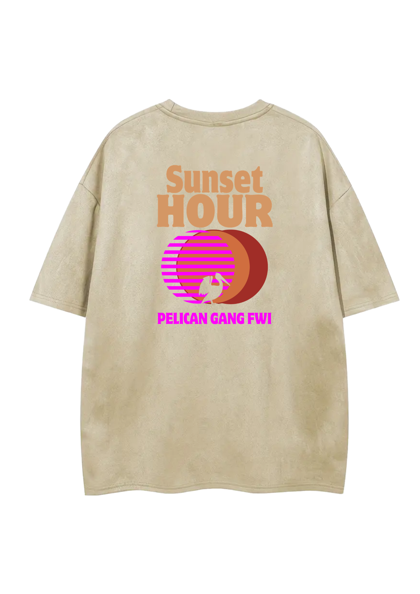 Oversize suédine beige sunset hour