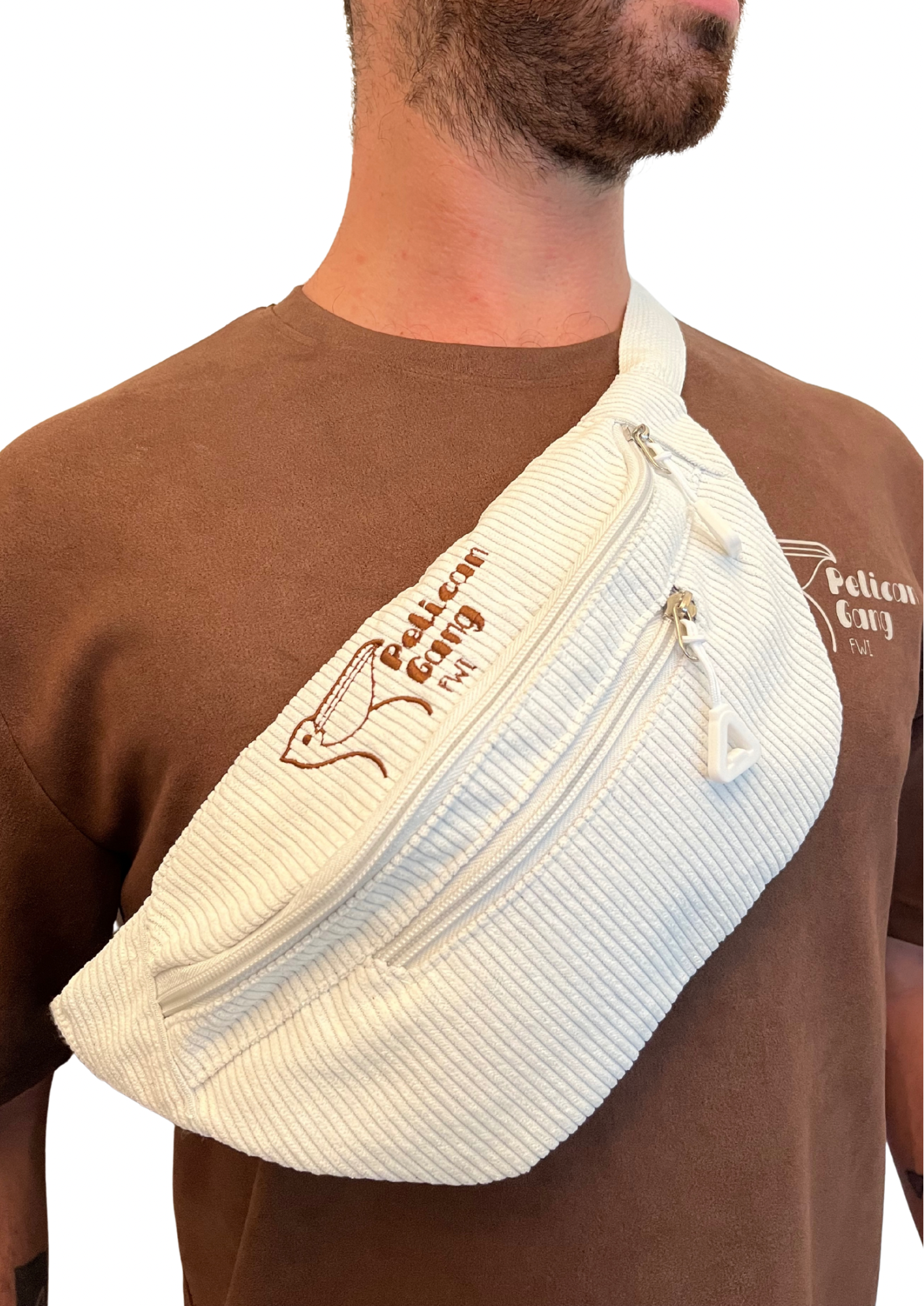 Banane brodée en velours côtelé