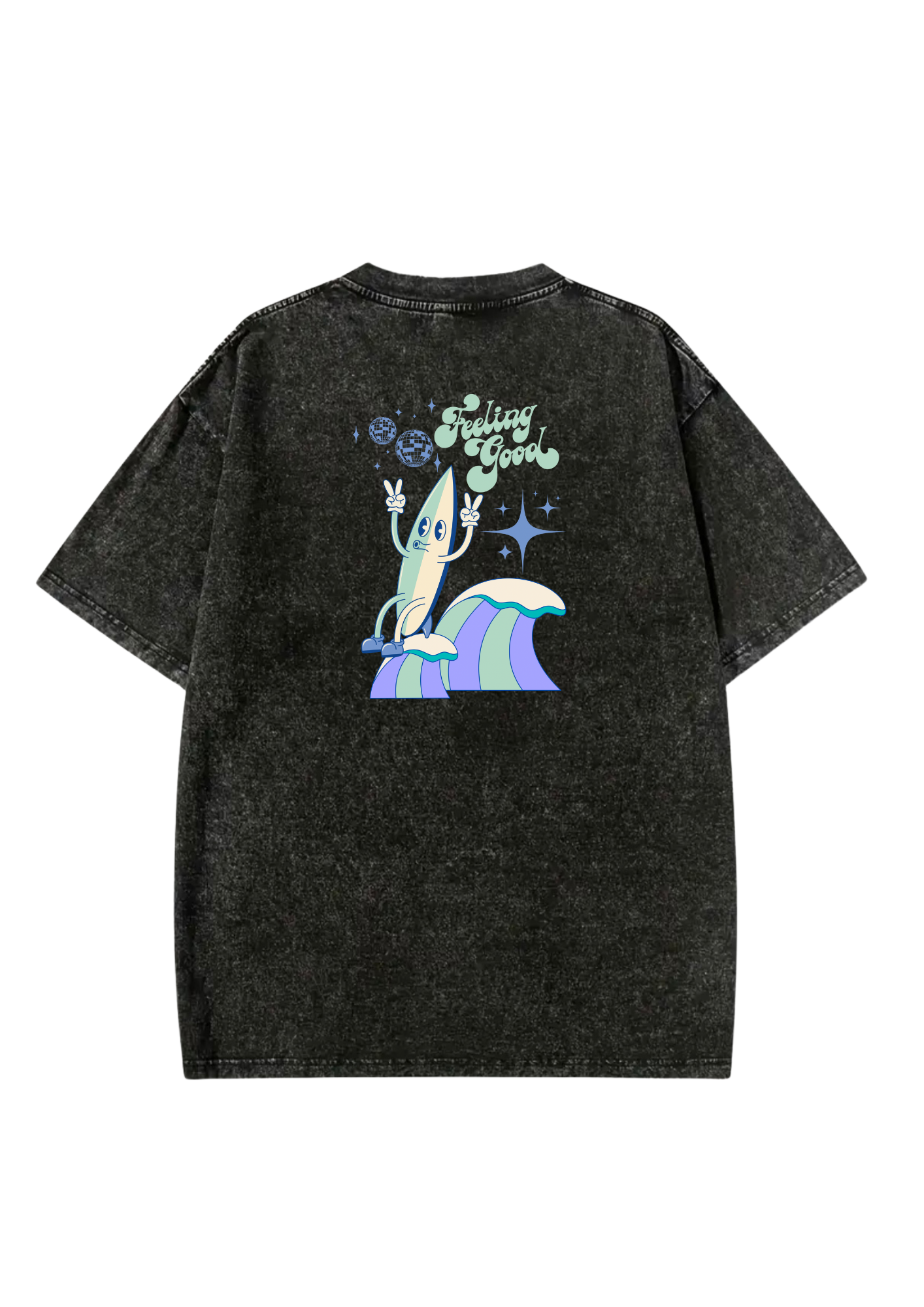 Oversize délavé noir feeling good