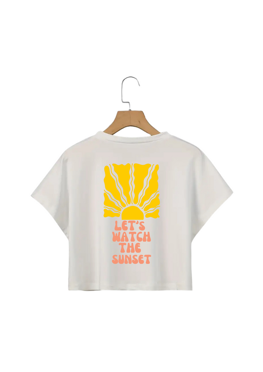 Crop top blanc Lets Watch the sunset