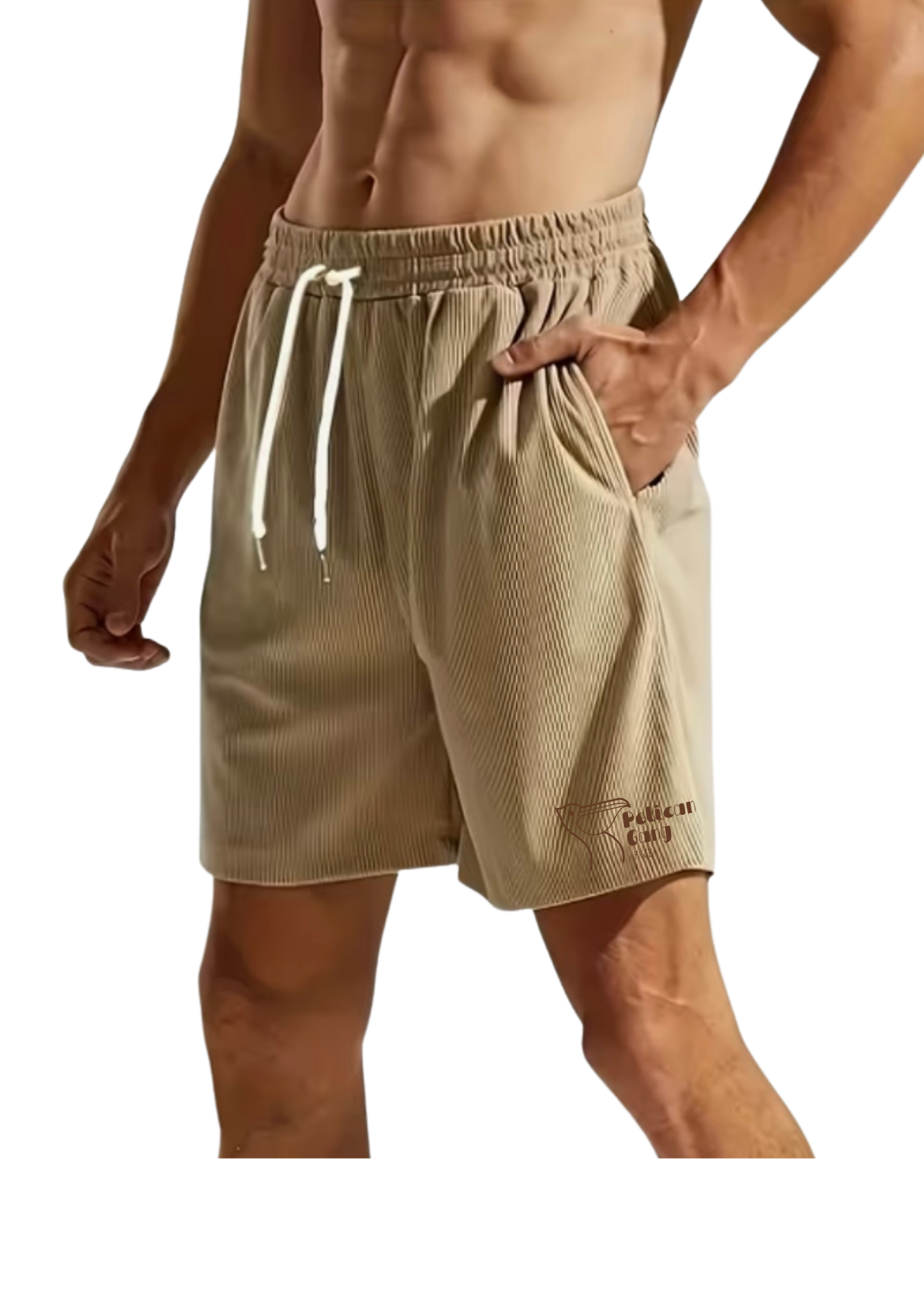 Short léger velours côtelé beige