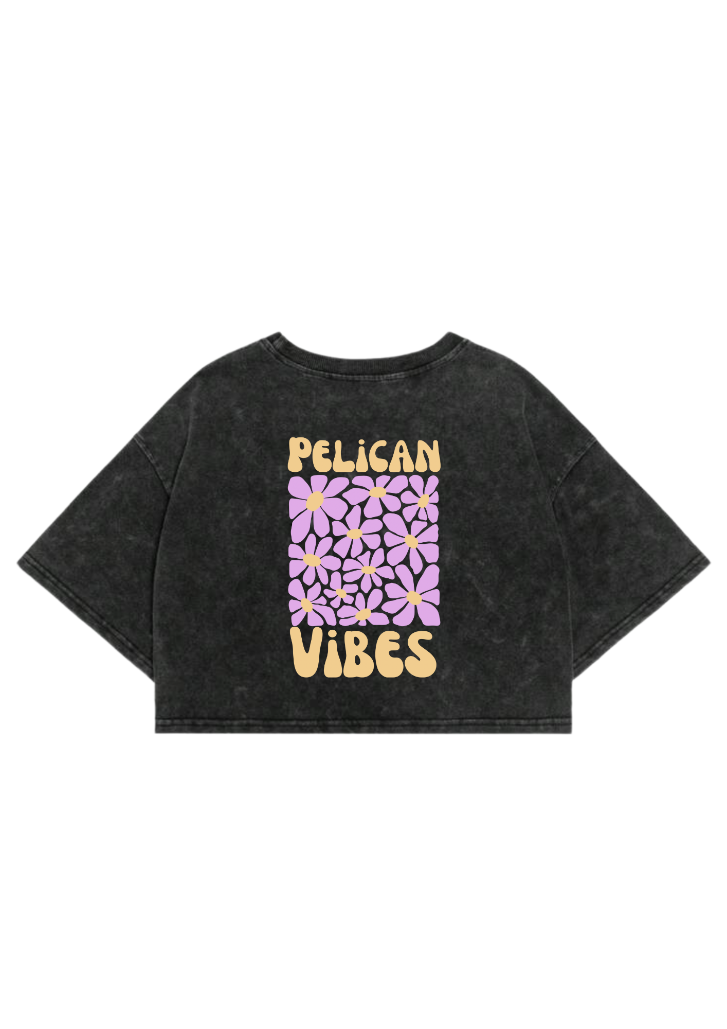 Crop top noir délavé pelican vibes