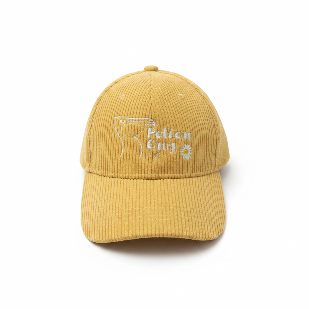 Casquette unie, en velours côtelé brodée