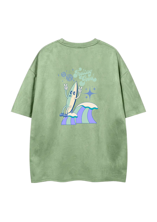 Oversize suedine vert d’eau