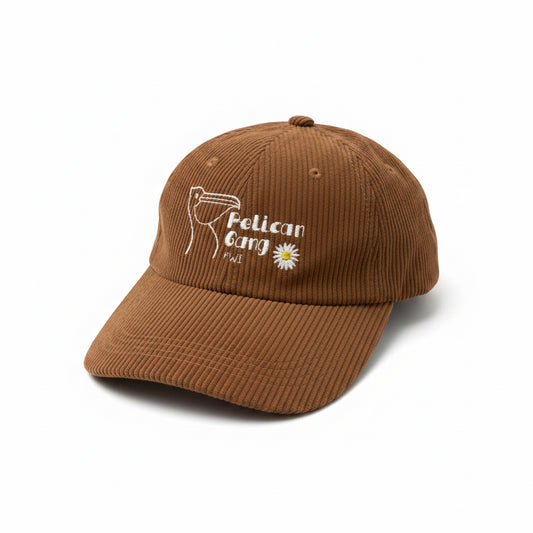 Casquette unie, en velours côtelé brodée