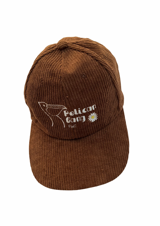 Casquette unie, en velours côtelé brodée