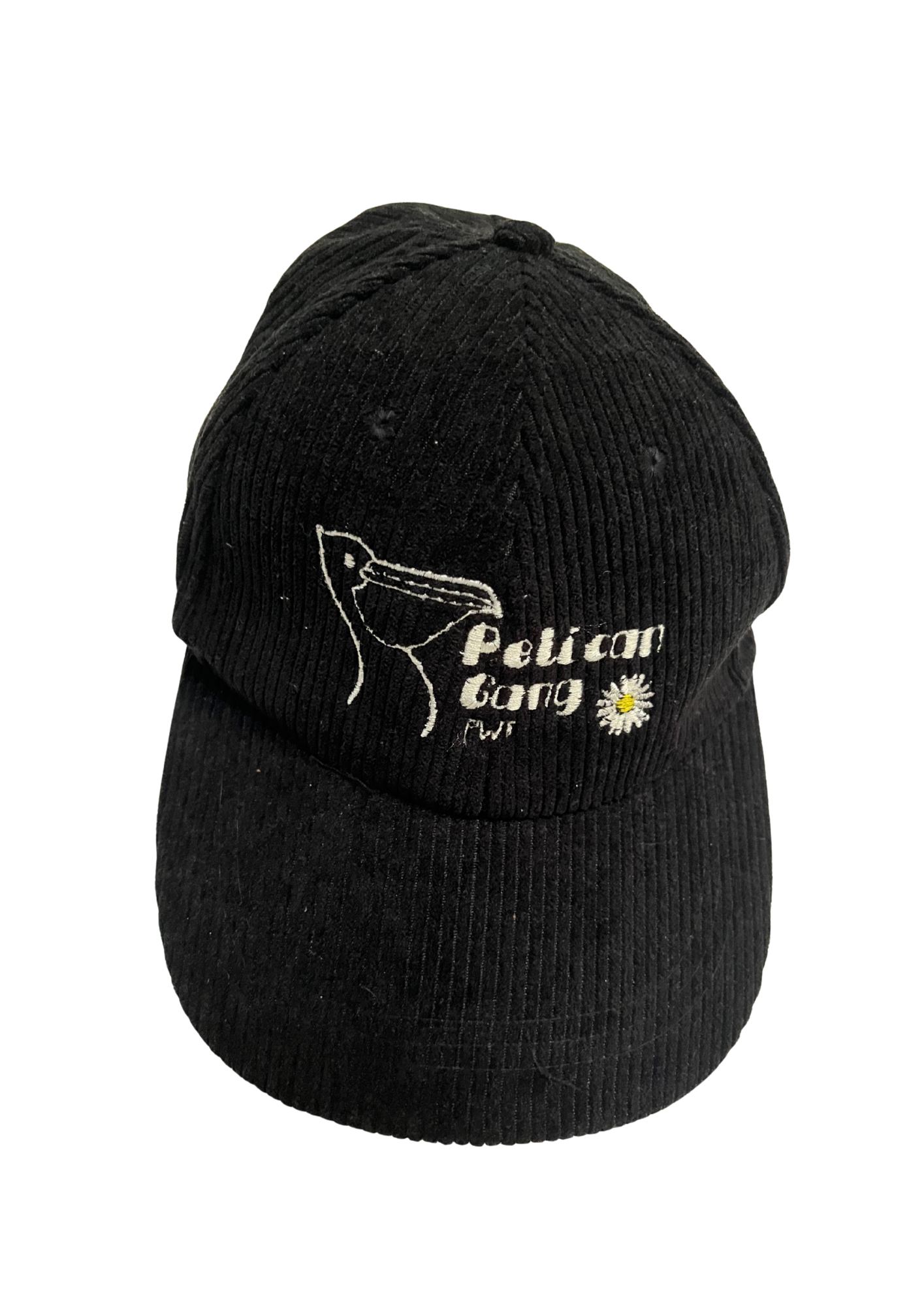 Casquette unie, en velours côtelé brodée