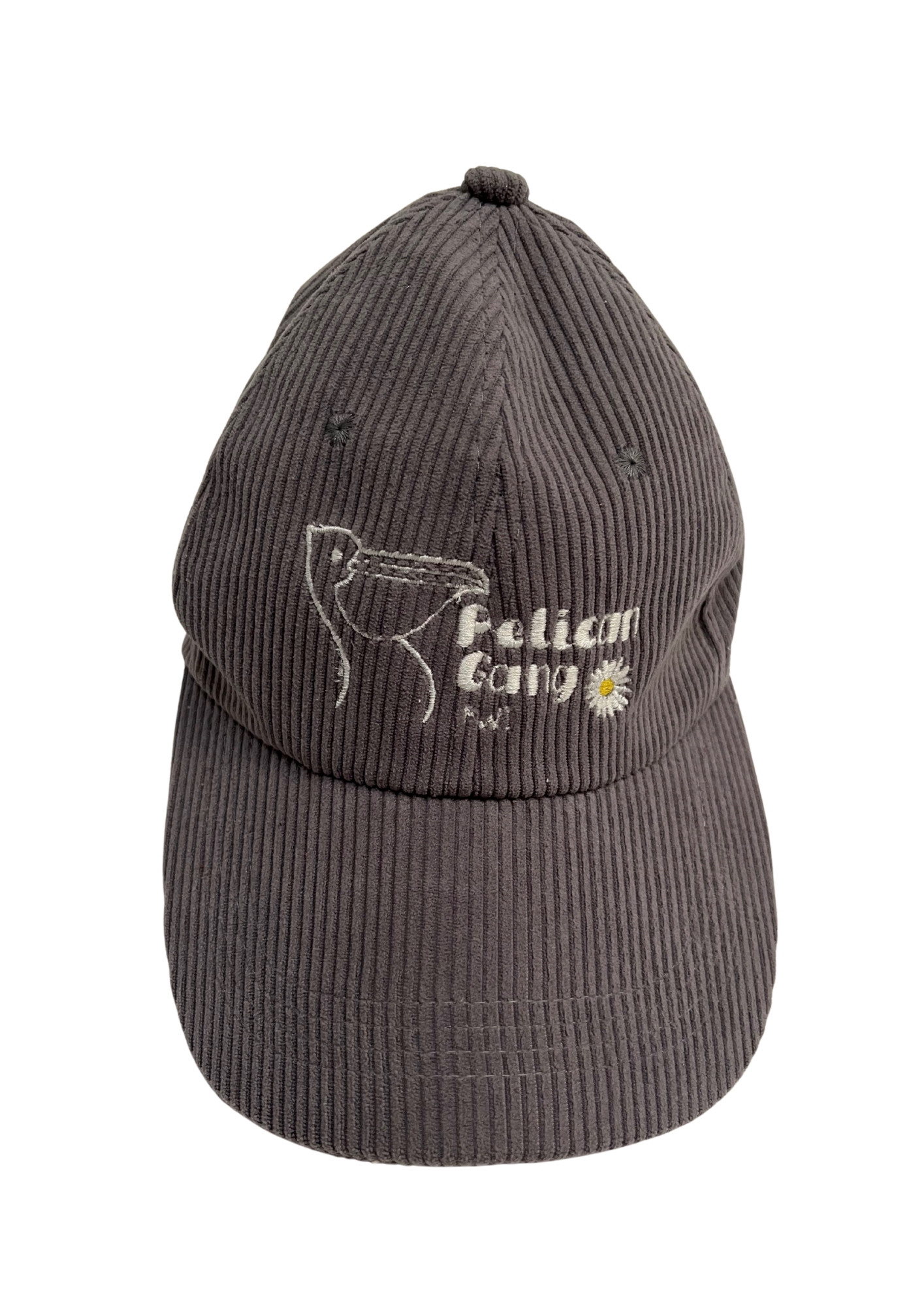 Casquette unie, en velours côtelé brodée