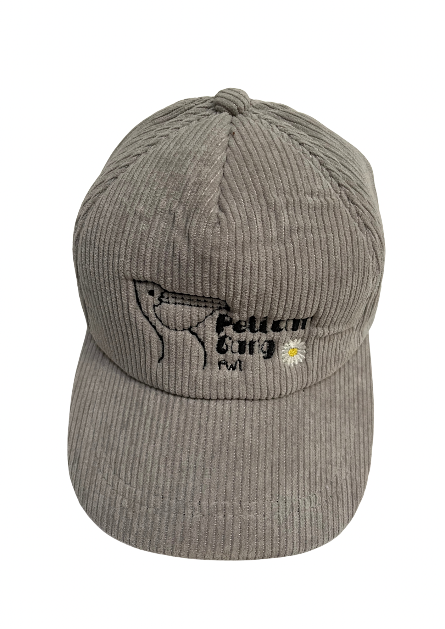 Casquette unie, en velours côtelé brodée