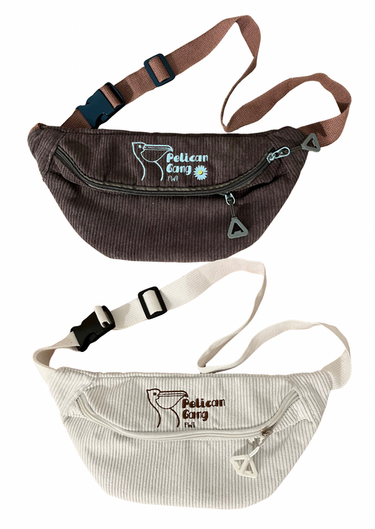 Banane brodée en velours côtelé