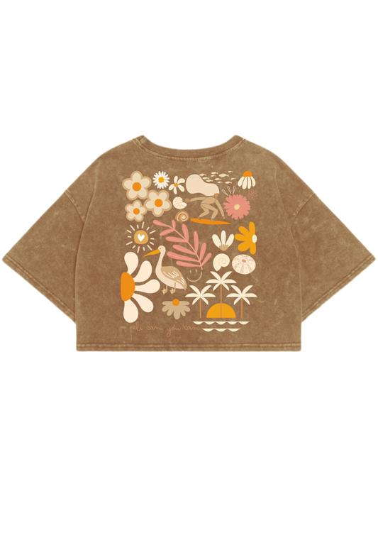 Crop top choco délavé